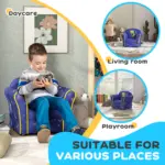 Kids Sofa Kids Couch Armchair with Stylish Planet and Dinosaurs Design, Wooden Frame, for Bedroom, Playroom, Kids Room, Pink | AIYAPLAY
