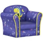 Kids Sofa Kids Couch Armchair with Stylish Planet and Dinosaurs Design, Wooden Frame, for Bedroom, Playroom, Kids Room, Pink | AIYAPLAY
