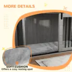 PawHut 118cm Dog Crate with Removable Cushion for Extra Large Dogs in Grey