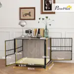 PawHut XL Dog Crate End Table with 3 Doors, Soft Washable Cushion for Large Sized Dogs, 80cm