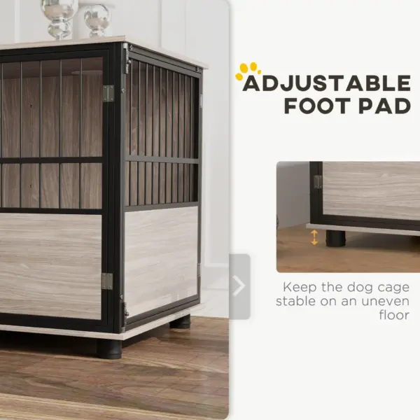 PawHut XL Dog Crate End Table with 3 Doors, Soft Washable Cushion for Large Sized Dogs, 80cm