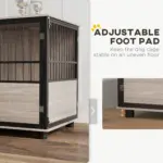 PawHut 100cm Furniture Style Dog Crate Dog Cage End Table Indoor with 3 Doors Soft Washable Cushion, for Large Sized Dogs