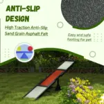 Wooden Pet Seesaw for Big Dogs, Dog Agility Equipment with Anti-Slip Surface in Black by PawHut