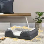 PawHut Calming Dog Bed Pet Mattress with Removable Cover, Anti-Slip Bottom, for Small Dogs, 70L x 50W x 18Hcm in Charcoal Grey