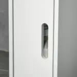kleankin Modern Bathroom Storage Cabinet, Freestanding Tall Bathroom Cabinet with Open Shelves and 3 Cupboards with Door, for Bedroom Hallway in White