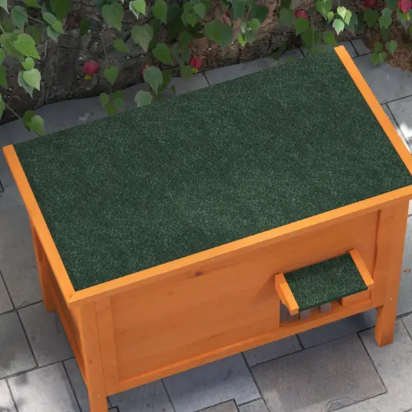Feral Cat House, Wooden Insulated with Removable Floor, Water-Resistant Openable Roof - Orange | PawHut