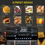 1700W 6.5L Air Fryer, Air Fryer Oven with Digital Display, Adjustable Temperature, Timer & Nonstick Basket for Oil | HOMCOM