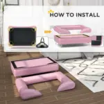 Cat Sofa with Removable Backrest, Soft Cushion Pet Couch, Washable Cover, for Small and Medium Sized Dogs, Pink | PawHut