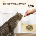2 in 1 Cat Scratcher, Radio Shape Cat House with Catnip, 57 x 24.5 x 39cm, Natural Wood Finish | PawHut