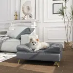 Cat Sofa Pet Couch w/ Removable Backrest, Soft Cushion, Washable Cover, for Small and Medium Sized Dogs, Grey | PawHut