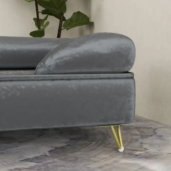 Cat Sofa Pet Couch w/ Removable Backrest, Soft Cushion, Washable Cover, for Small and Medium Sized Dogs, Grey | PawHut