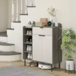 Modern 12 Shoe Storage Cabinet in Grey/White by HOMCOM