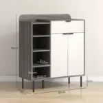 Modern 12 Shoe Storage Cabinet in Grey/White by HOMCOM