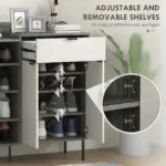 Modern 12 Shoe Storage Cabinet in Grey/White by HOMCOM