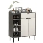 Modern 12 Shoe Storage Cabinet in Grey/White by HOMCOM
