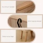 Scandinavian Bedside Cabinet with Drawers, Bedside Table with Wood Legs for Bedroom, Natural | HOMCOM