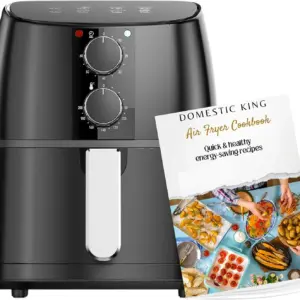 Domestic King 4L Air Fryer With Recipe Book, Timer & Temperature Control Black - DK18056
