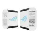 Asus (GT6 2-Pack White) ROG Rapture AX10000 Tri-Band Gaming Mesh Wi-Fi 6 System, 2.5G LAN, AiMesh, RangeBoost Plus, AiProtection Pro, RGB