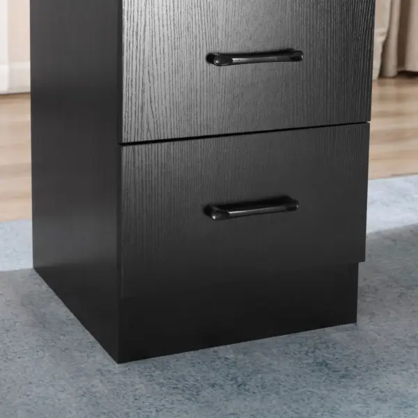 120cm Computer Desk with Storage Shelves Drawers, Writing Table Study Workstation for Home Office, Black by HOMCOM