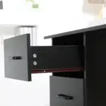 120cm Computer Desk with Storage Shelves Drawers, Writing Table Study Workstation for Home Office, Black by HOMCOM
