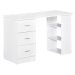 120cm Computer Desk Writing Table PC Workstation Study Laptop Stationery w/ 3 Shelf & Drawers White by HOMCOM