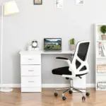 120cm Computer Desk Writing Table PC Workstation Study Laptop Stationery w/ 3 Shelf & Drawers White by HOMCOM