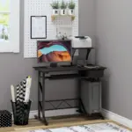 Wooden Computer Desk with Display Shelf, Executive PC Workstation for Home Office in Brown | HOMCOM