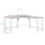 L-Shape Corner Gaming Desk, Computer PC Workstation for Home Office, Three Worktop Writing Table, 76x150cm, Oak | HOMCOM