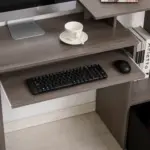 Computer Table with Sliding Keyboard Tray, Storage Drawer & Shelf, Home Office PC Desk, Computer Desk in Grey | HOMCOM
