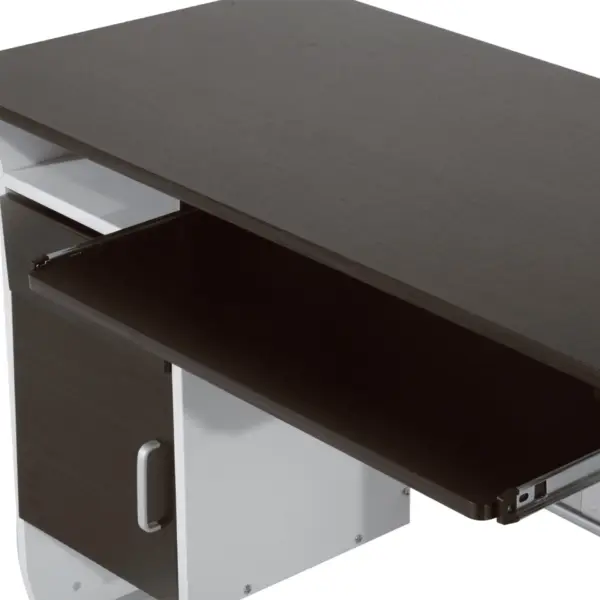 Home Office Workstation Desk, PC Computer Desk with Sliding Keyboard Tray, Storage Drawers, Host Box Shelf, Black Walnut | HOMCOM