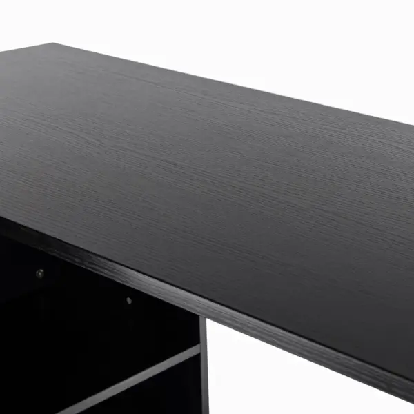Computer Desk Table Workstation Home Office L Shape Drawer Shelf File Cabinet in Black by HOMCOM