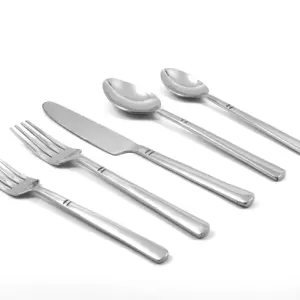 Modern Flatware set of 20 Pieces Silver Stainless Steel