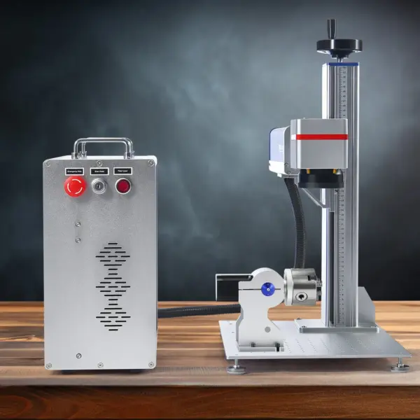 VEVOR Fiber Laser Marking Machine, 100W Compatible with LightBurn, MOPA Color Fiber Laser Engraver, 6.9" x 6.9" Working Area with Rotary Axis, Solid State Laser Machine for Aluminum Steel Jewelry Gold