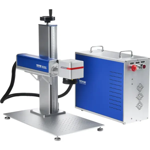 VEVOR Fiber Laser Marking Machine, 100W Compatible with LightBurn, MOPA Color Fiber Laser Engraver, 6.9" x 6.9" Working Area with Rotary Axis, Solid State Laser Machine for Aluminum Steel Jewelry Gold