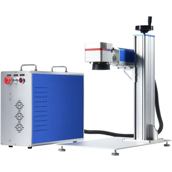 VEVOR Fiber Laser Marking Machine, 100W Compatible with LightBurn, MOPA Color Fiber Laser Engraver, 6.9" x 6.9" Working Area with Rotary Axis, Solid State Laser Machine for Aluminum Steel Jewelry Gold