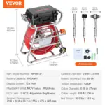 VEVOR Sewer Camera, 328 ft/100m, Self-Leveling Drain Camera with 10.1" Touchscreen, 512Hz Transmitter & Distance Counter, IP67 Snake Plumbing Camera with Lights-12 LED, 32GB Card for Duct Pipe