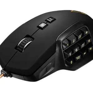 Canyon Wired 17 Button USB LED MMO Gaming Mouse With Adjustable DPI - Black / Orange - CND-SGM9