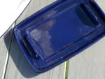 Butter Dish Dark Blue with Green Handle