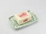 Butter Dish, Speckled Green Glaze