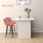 Set of Two Velvet-Feel Bar Stools in Pink | HOMCOM