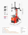 VEVOR Tire Changer Machine, 1.5HP Copper Motor, Durable Tire Changer with Air Pressure Gauge & Pneumatic Assist Arm, Pedal Operated Tire Changer with Thickened Chuck, Fit for Sedan/SUV/Pickup Truck
