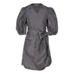 Black Lusso Wrap Dress Elegant Womens Wrap Dress