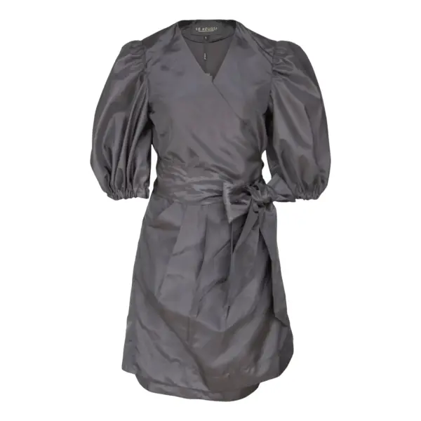 Black Lusso Wrap Dress Elegant Womens Wrap Dress