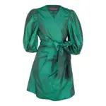 Glimmer Green Wrap Dress Womens Elegant Wrap Dress