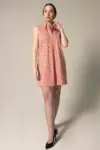 Italian Cotton Orange Sleeveless Dress Elegant Summer Wear