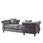 81-inch Chenille Face-to-face Chaise Lounge with Two Pillows,Nailhead trim,Button Tufted Design and Rolled Arms for Lounge, Living room and Office
