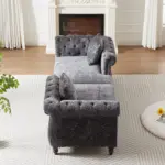 81-inch Chenille Face-to-face Chaise Lounge with Two Pillows,Nailhead trim,Button Tufted Design and Rolled Arms for Lounge, Living room and Office