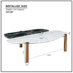 Faux Marble Coffee Tables Accent Tea Tables with Gold Metal Foot for Living Room Home Office