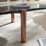 Faux Marble Coffee Tables Accent Tea Tables with Gold Metal Foot for Living Room Home Office
