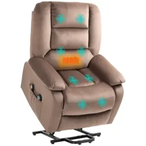 Electric Riser and Recliner Chair with Vibration Massage, Heat, Side Pocket, Brown | HOMCOM